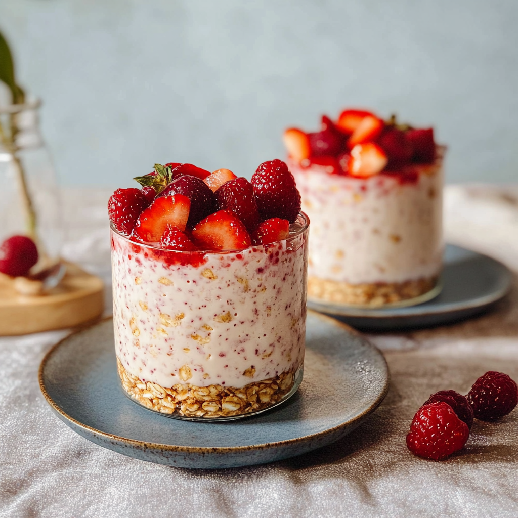 Recipe preparation for Cranberry Cheesecake Overnight Oats