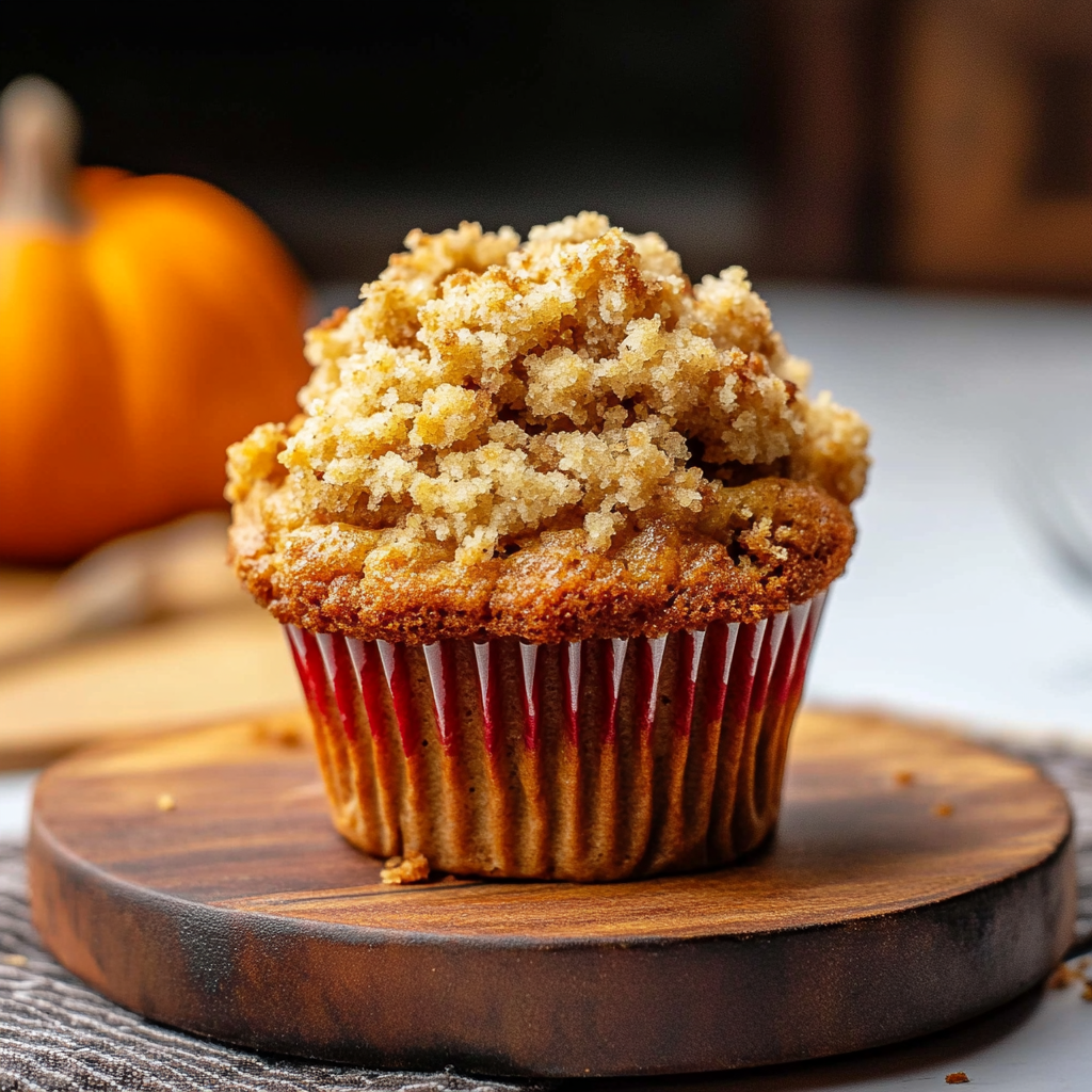 Recipe preparation for Apple Pumpkin Streusel Muffins
