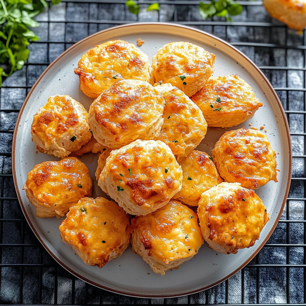 Recipe preparation for Ham and Cheese Butter Swim Biscuits