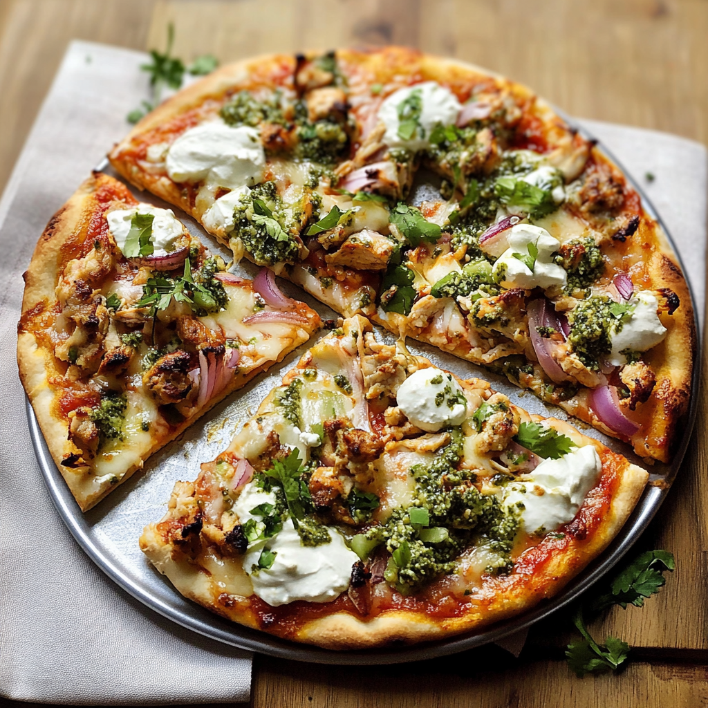 Recipe preparation for Tzatziki Chicken Pizza