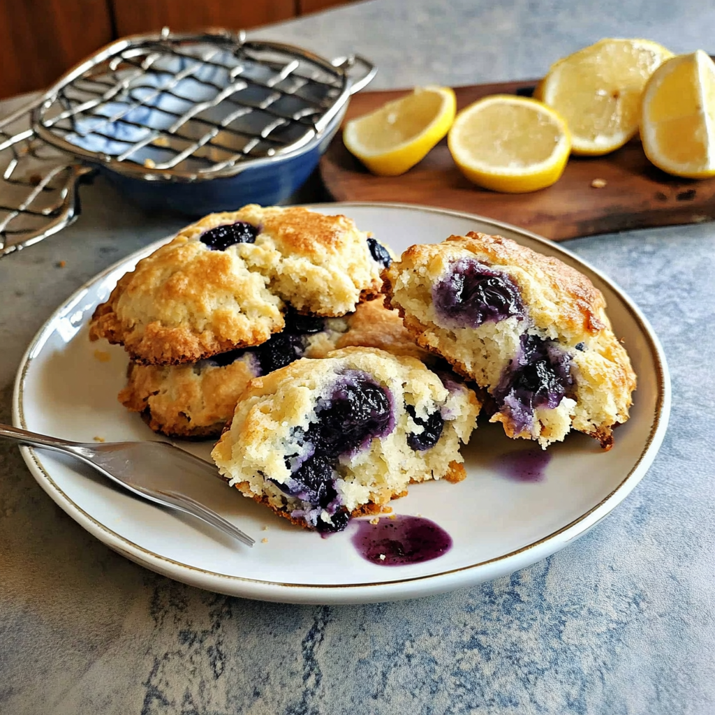 Recipe preparation for Blueberry Biscuits Recipe