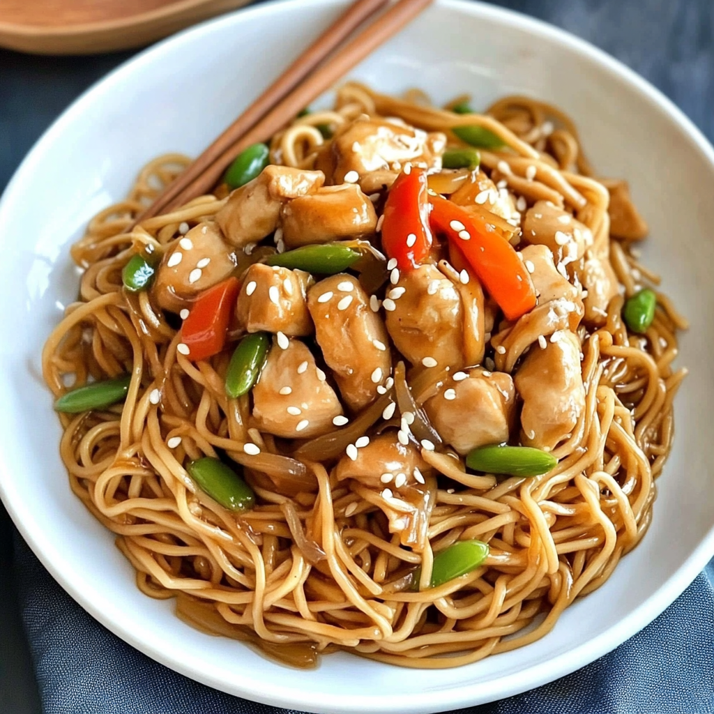 Recipe preparation for Chicken Teriyaki Noodles