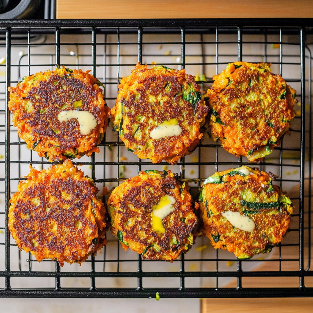 Recipe preparation for Easy Zucchini Carrot Pancakes