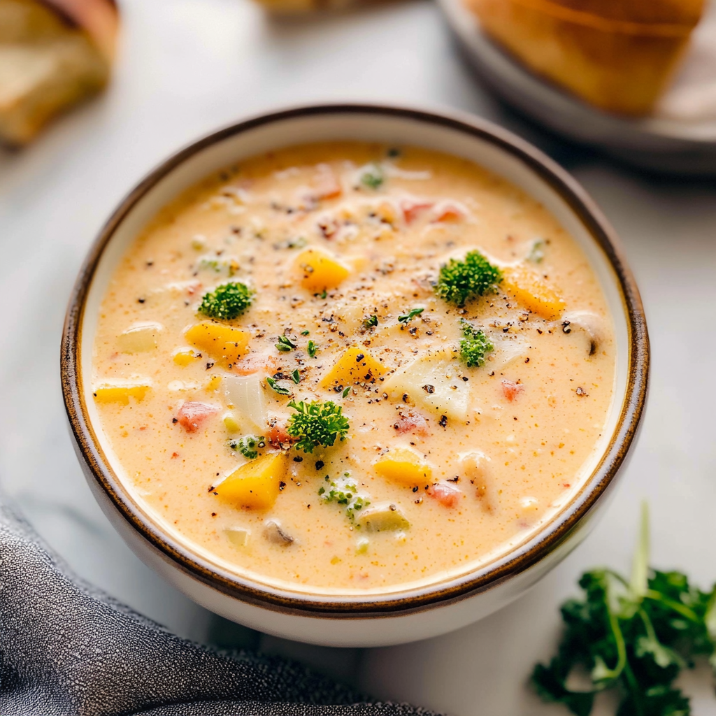 Recipe preparation for One Pot Creamy Vegetable Soup