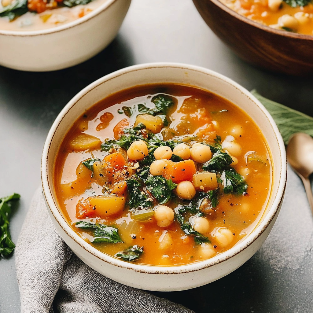 Recipe preparation for Tuscan Chickpea Soup
