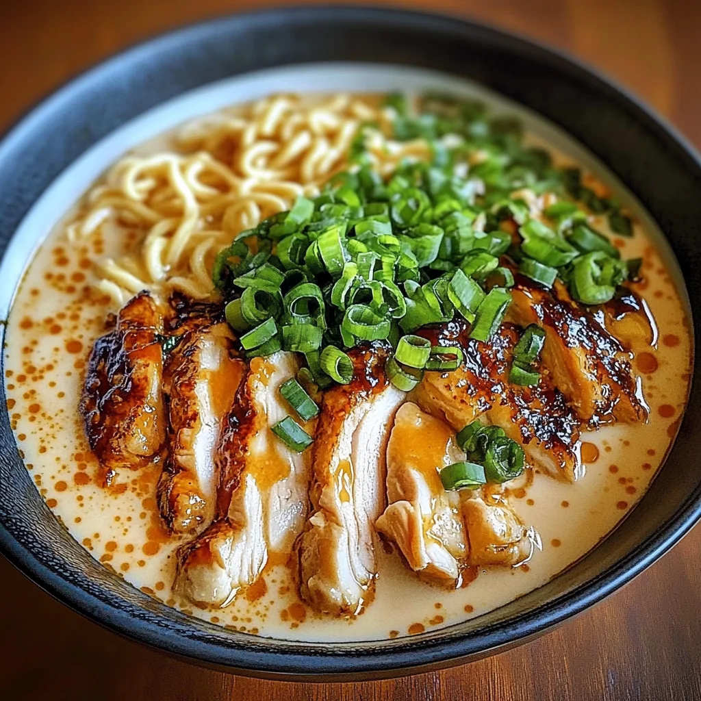 Recipe preparation for Fiery Chicken Ramen with Creamy Garlic Sauce