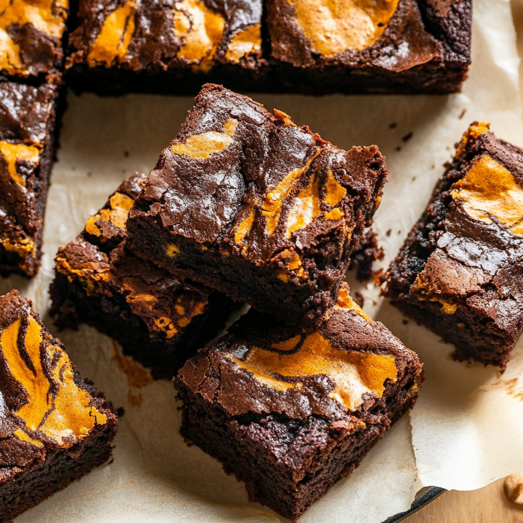 Recipe preparation for chocolate pumpkin brownies