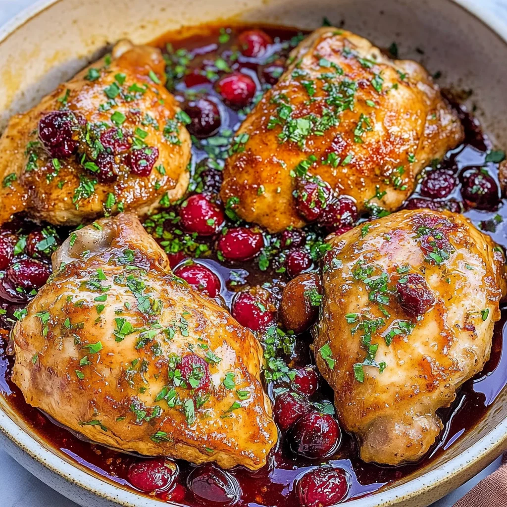 Recipe preparation for cranberry mustard chicken thighs