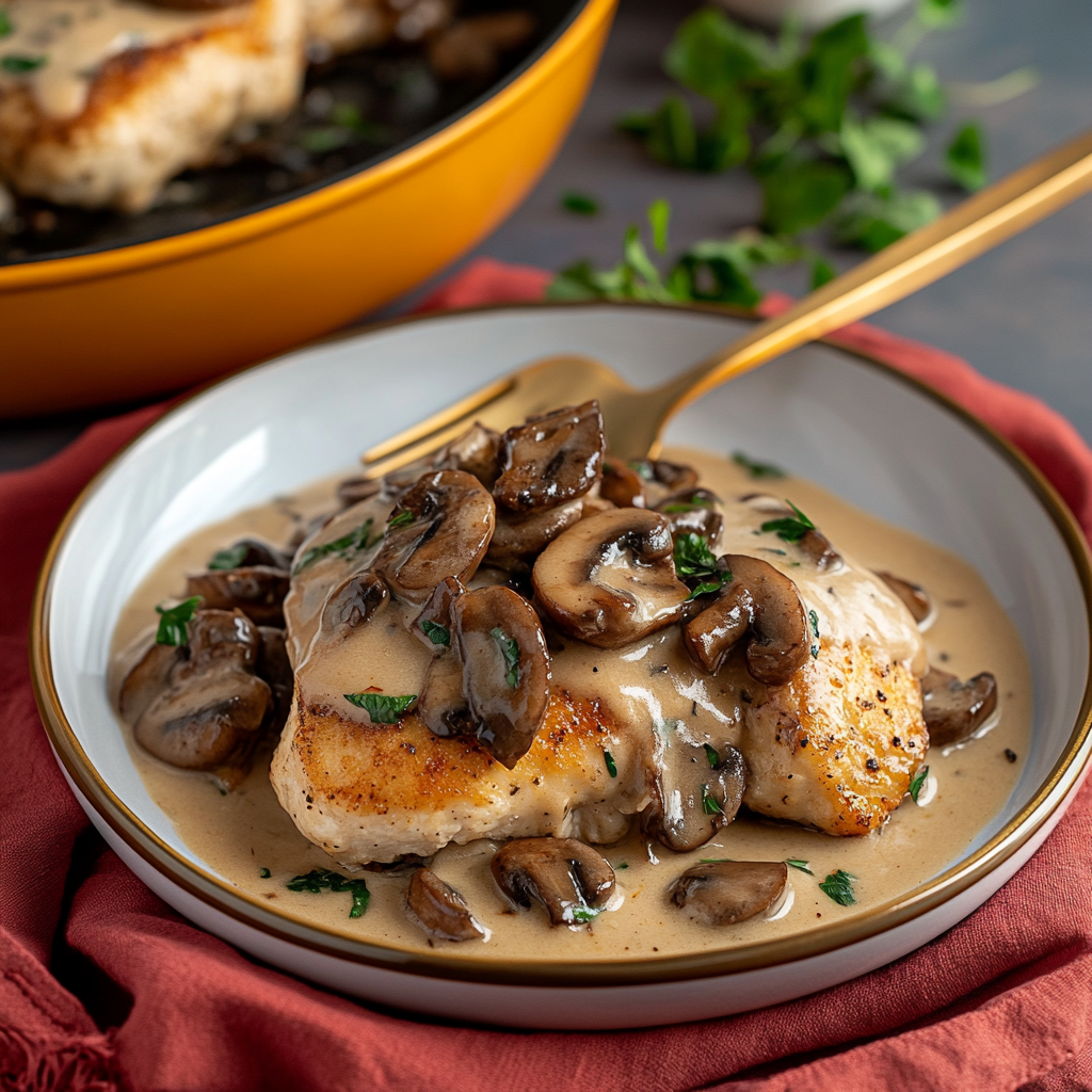 Recipe preparation for mushroom marsala chicken
