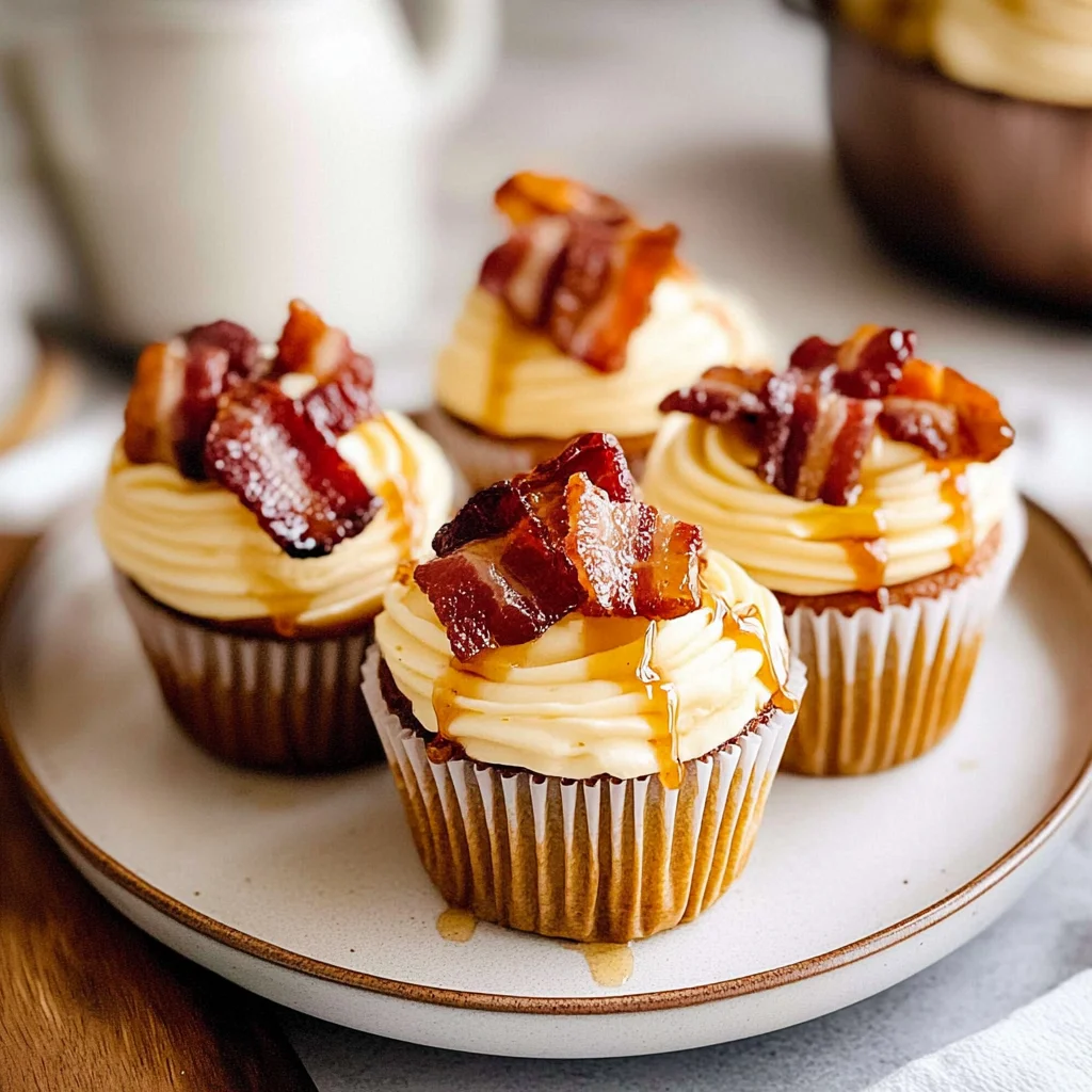 Recipe preparation for Maple Bacon Breakfast Cupcakes