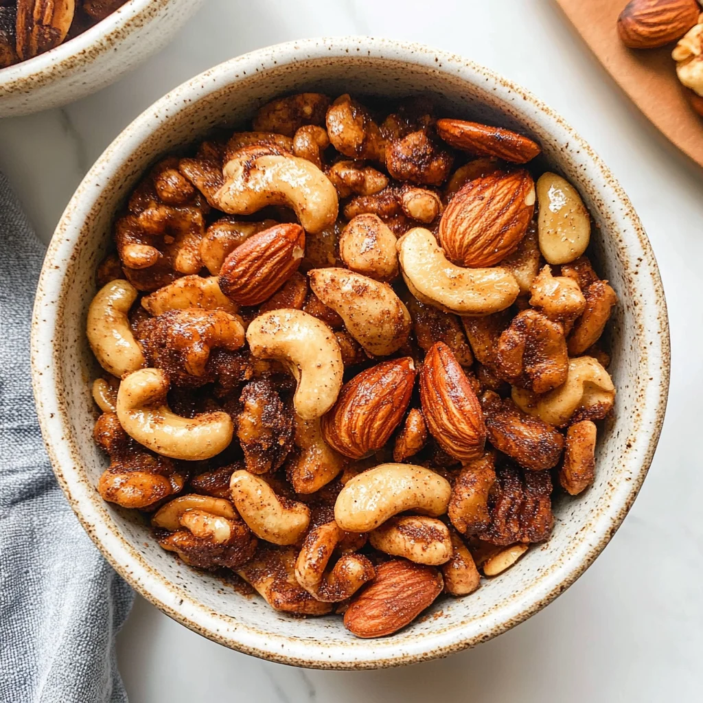 Recipe preparation for spiced roasted nuts