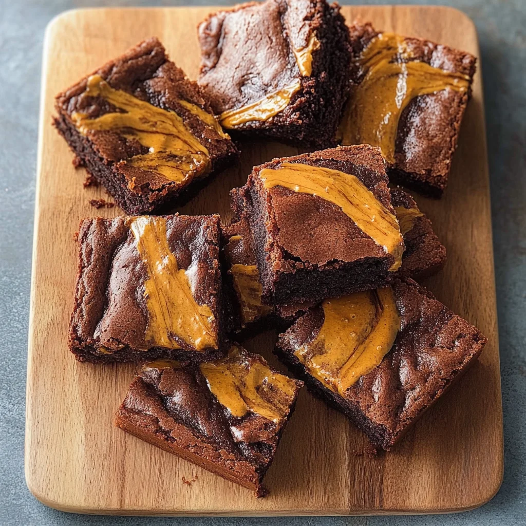 Recipe preparation for fudgy Pumpkin brownies