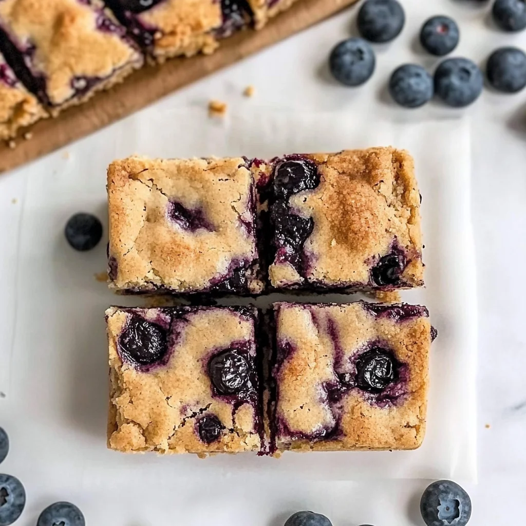 Recipe preparation for Blueberry Blondies