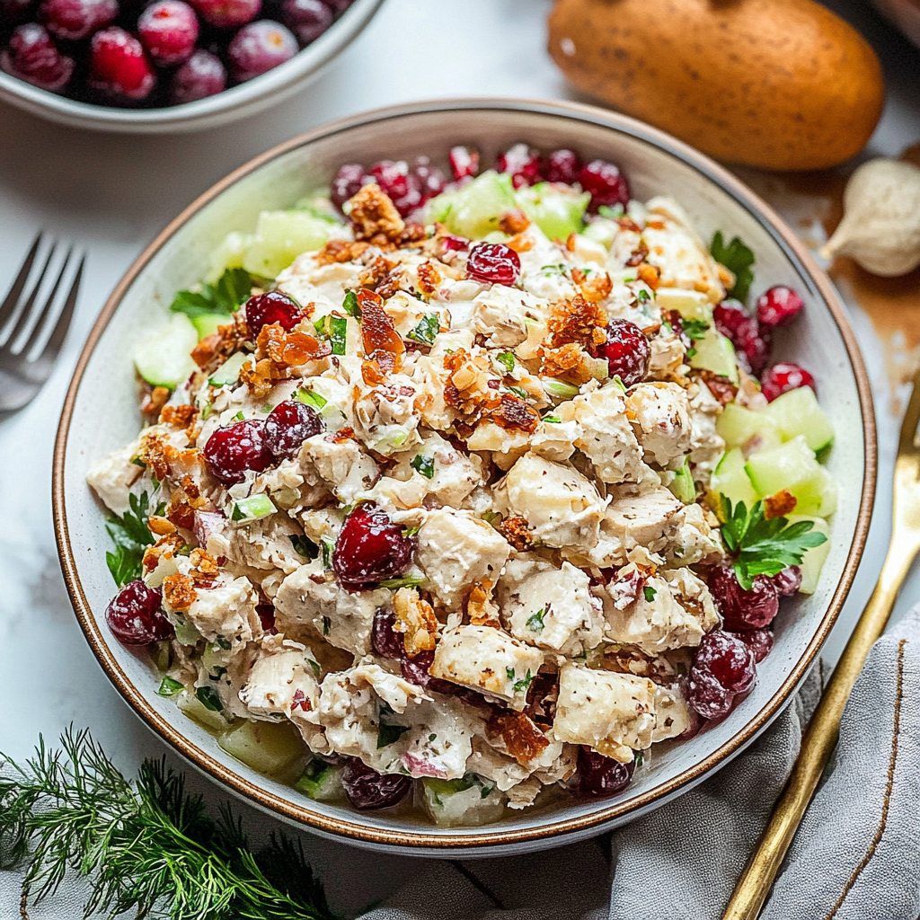Recipe preparation for cranberry chicken salad