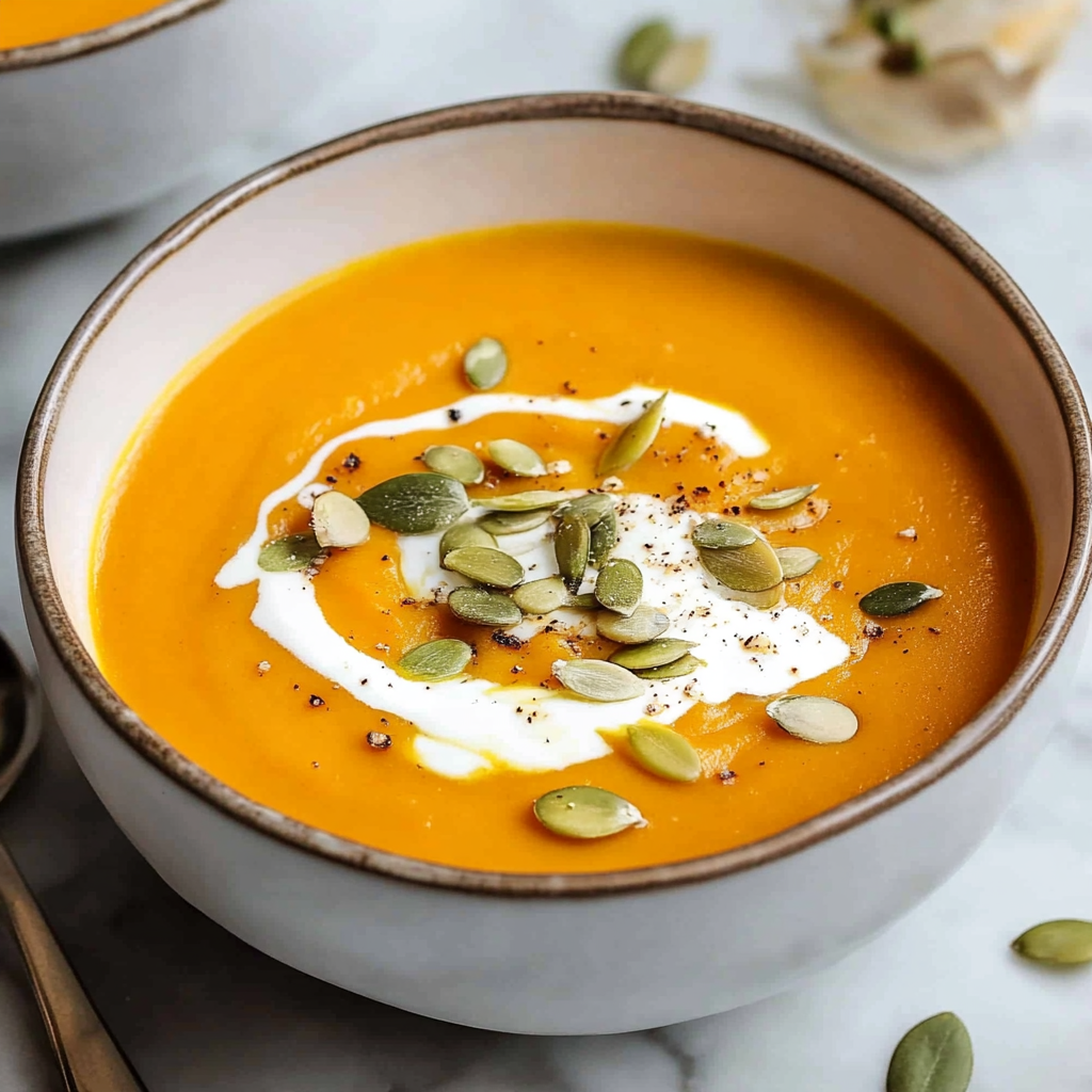 Recipe preparation for Easy Fall Roasted Pumpkin Soup