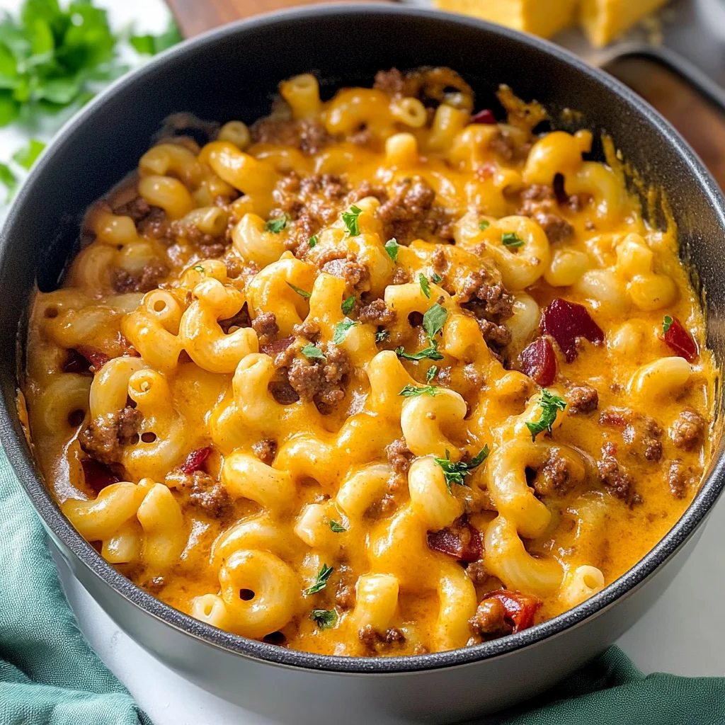 Recipe preparation for Chili Mac and Cheese
