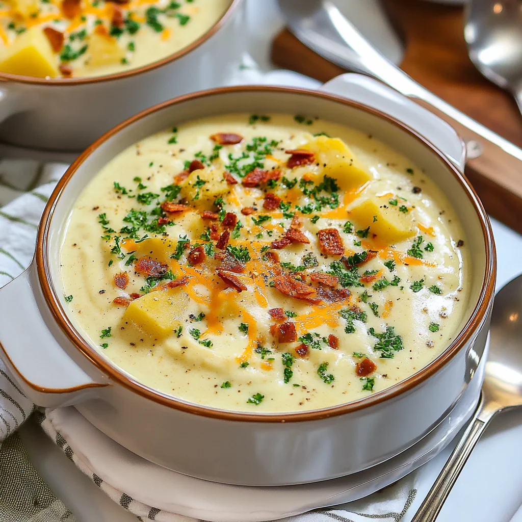 Recipe preparation for Loaded Baked Potato Soup
