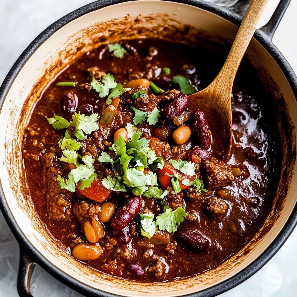 Recipe preparation for Spicy Steak Chili