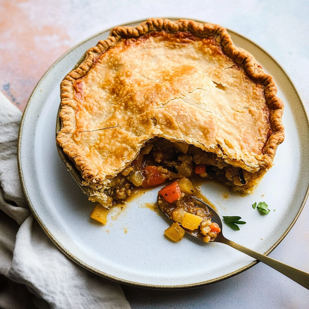 Recipe preparation for Vegan Chickpea Potato Pot Pie