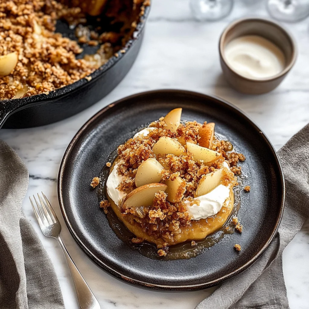 Recipe preparation for Spiced Pear & Gingerbread Crumble