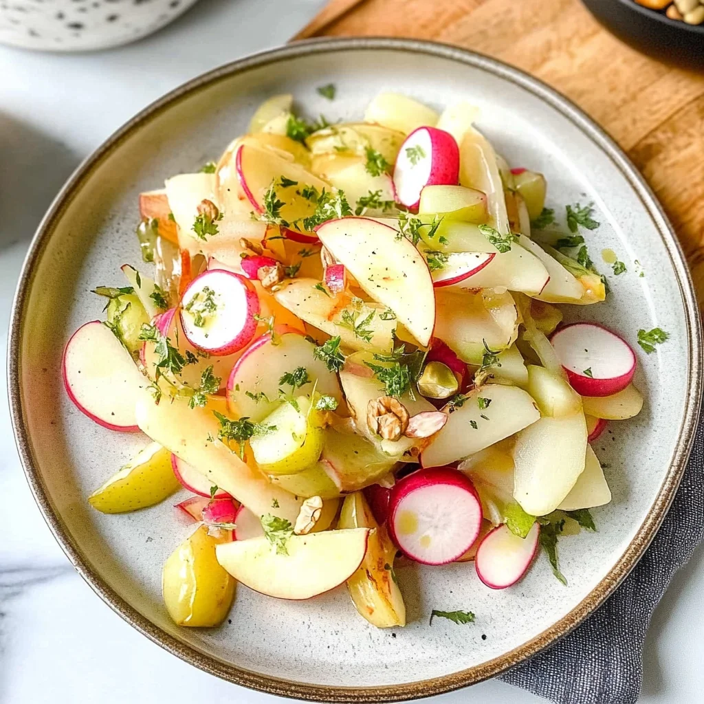 Recipe preparation for Fennel Salad with Apples and Radishes