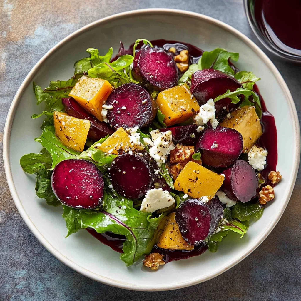 Recipe preparation for Roasted Beet and Goat Cheese Salad