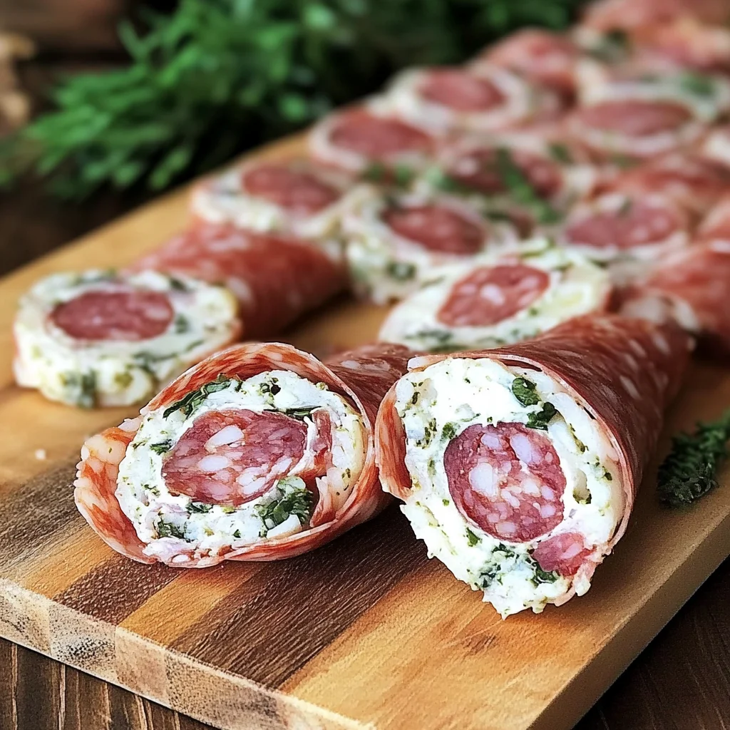 Recipe preparation for Salami Pinwheels