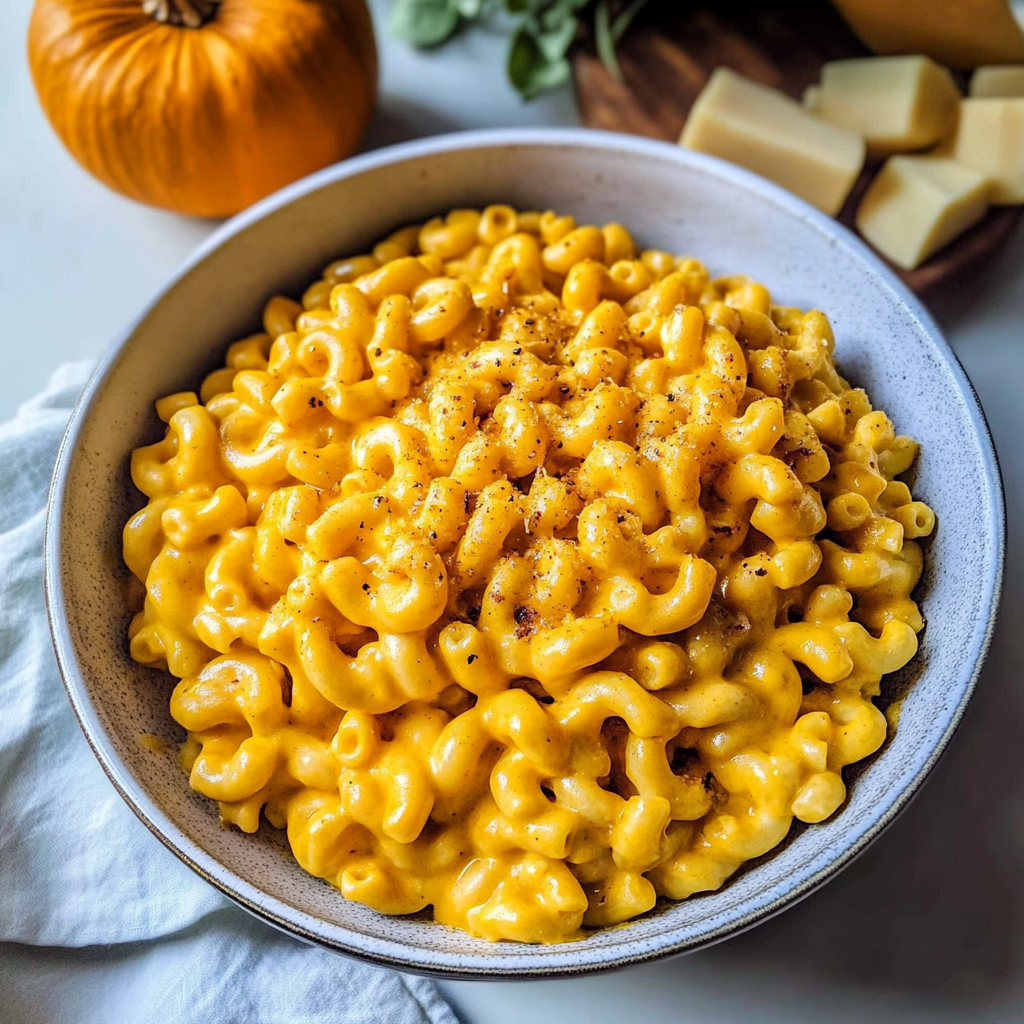 Recipe preparation for Pumpkin Mac & Cheese