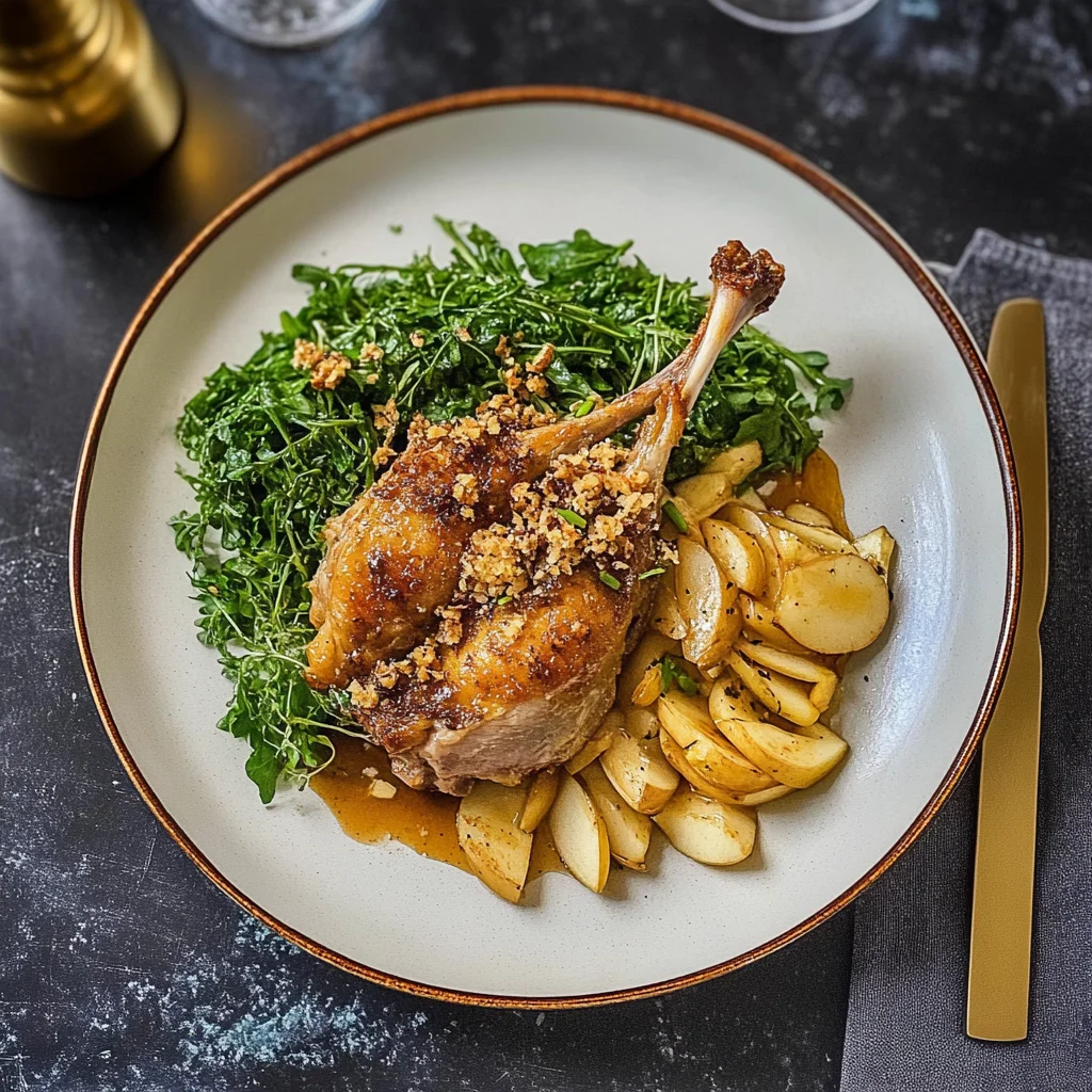 Recipe preparation for Duck Confit with Apple Sauce