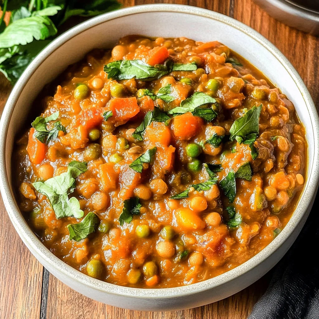 Recipe preparation for Moroccan Lentil & Apricot Stew