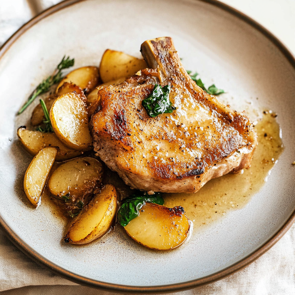 Recipe preparation for 30 minute Pear & Gorgonzola Stuffed Pork Chops