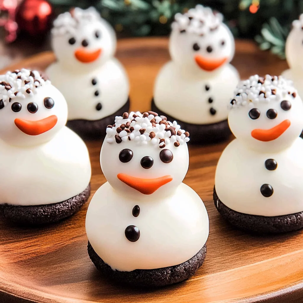 Recipe preparation for Snowman Oreo Balls