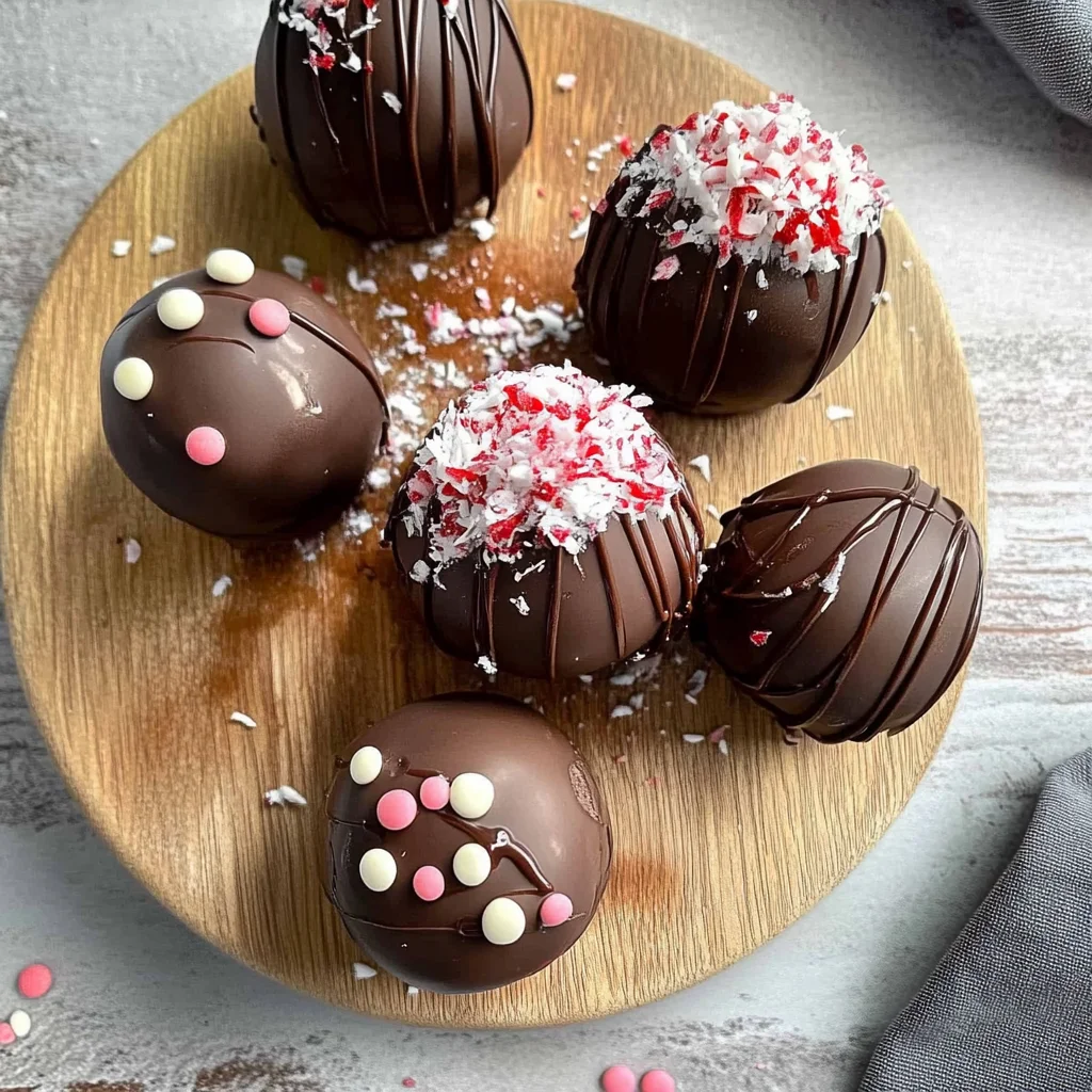 Recipe preparation for Peppermint Hot Chocolate Bombs