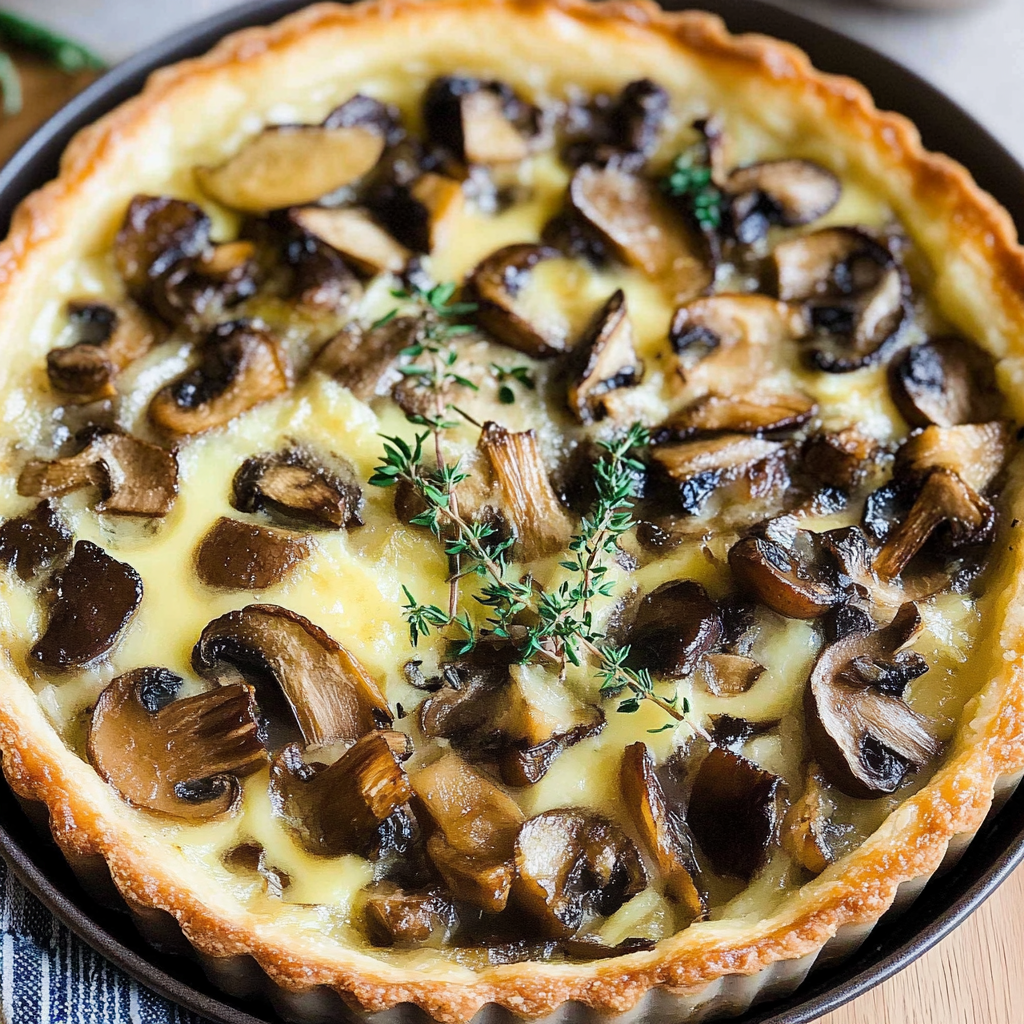 Recipe preparation for Truffle & Mushroom Tart