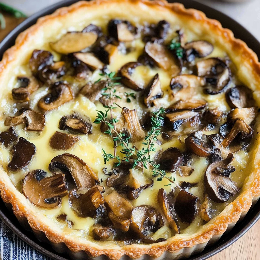 Recipe preparation for Truffle & Mushroom Tart