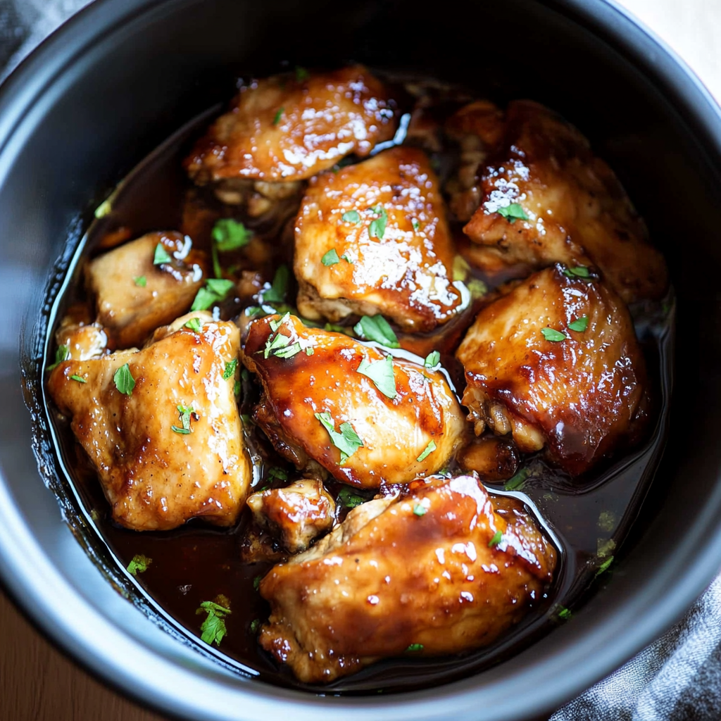 Recipe preparation for Slow Cooker Honey Garlic Chicken
