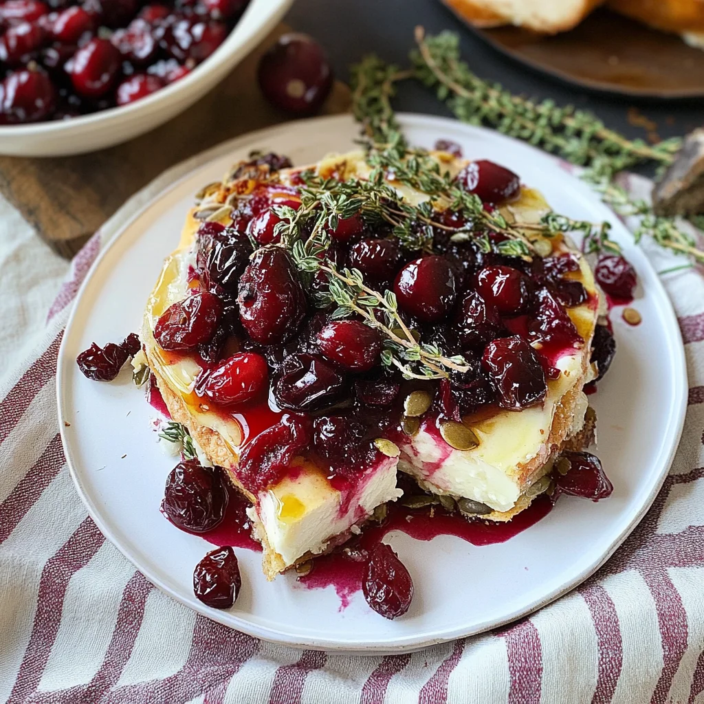 Recipe preparation for Baked Brie with Cranberries