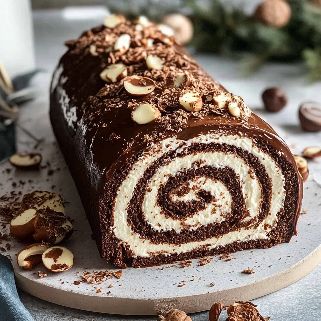 Recipe preparation for Chocolate Hazelnut Yule Log
