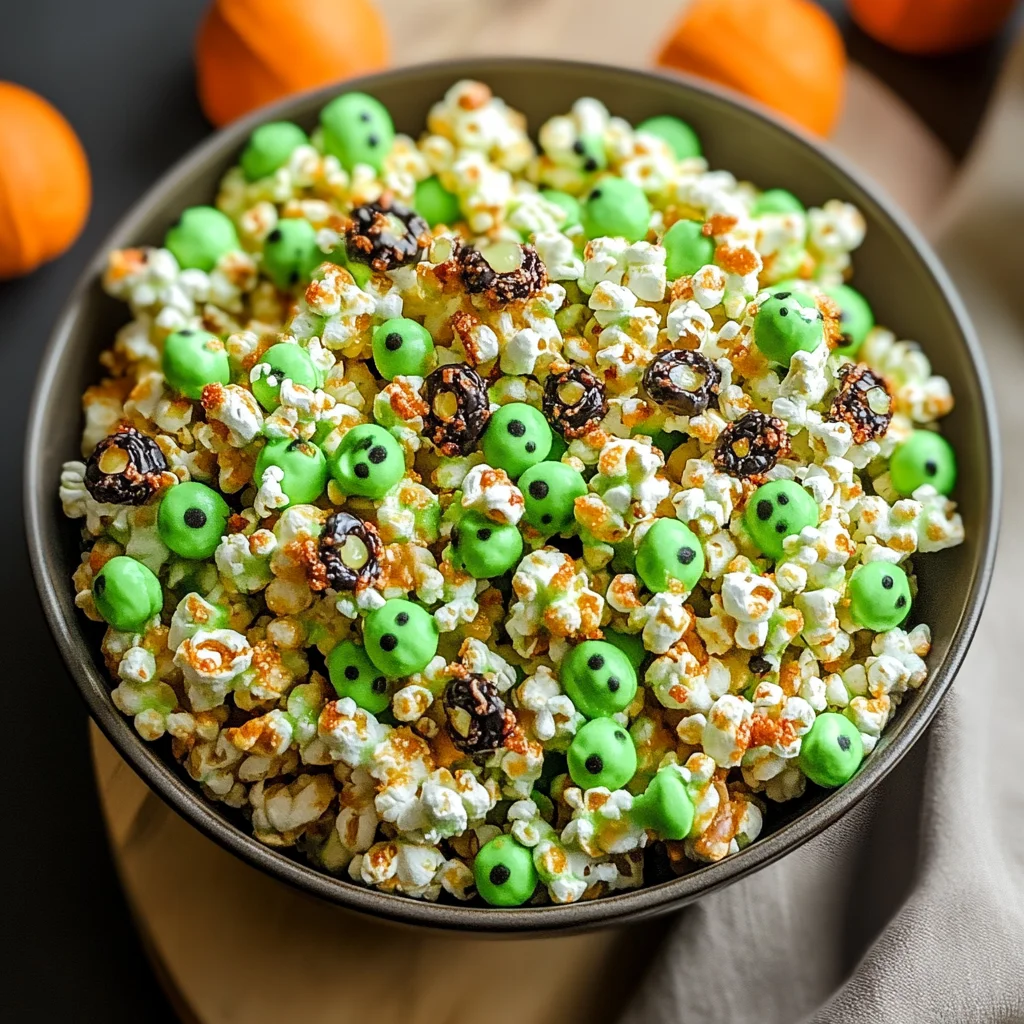 Recipe preparation for Frankenstein Popcorn