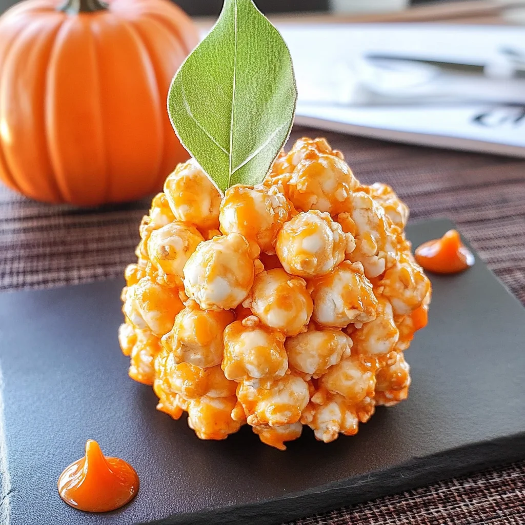 Recipe preparation for Jack-O’-Lantern Popcorn Balls