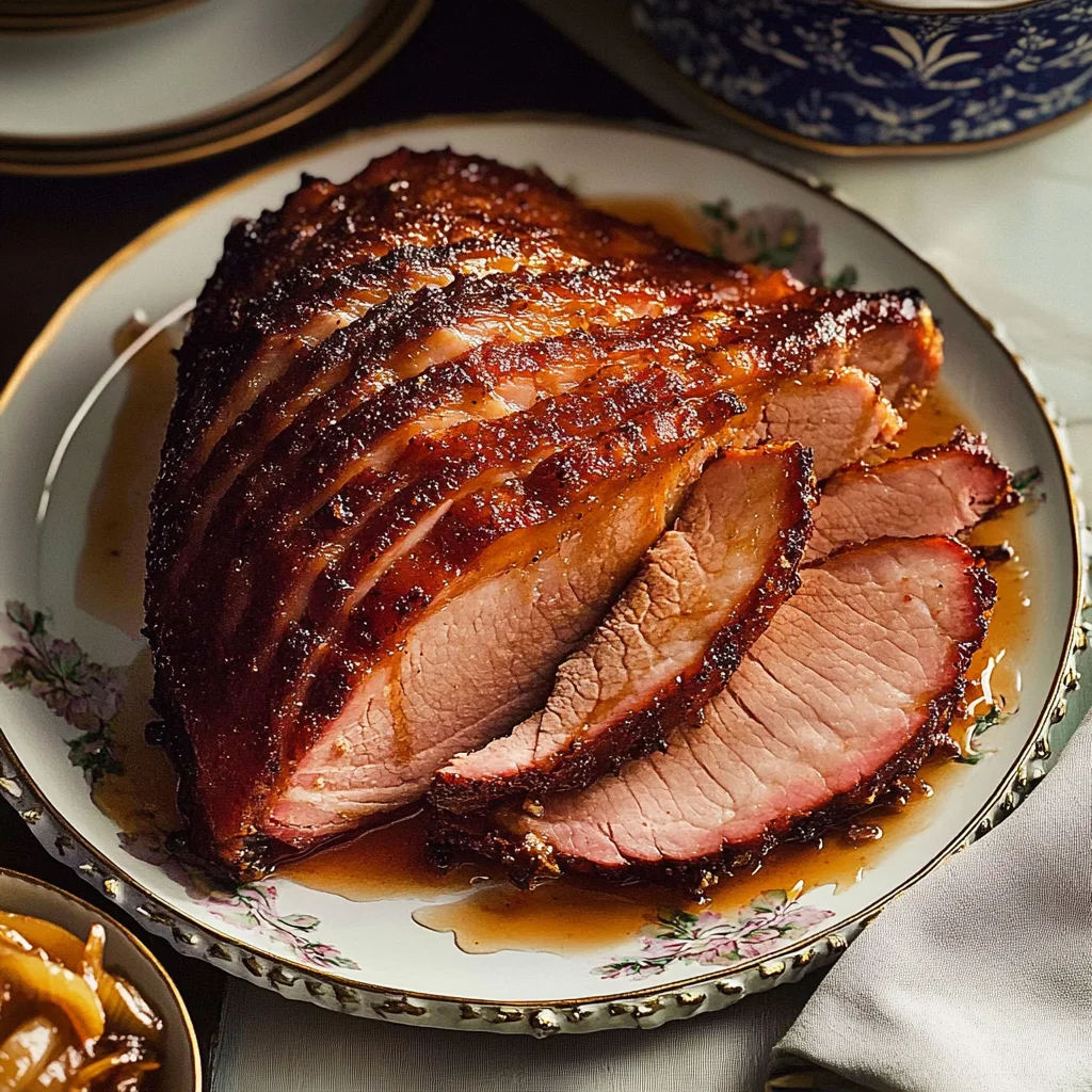 Recipe preparation for Slow Cooker Ham with Spiced Honey Glaze