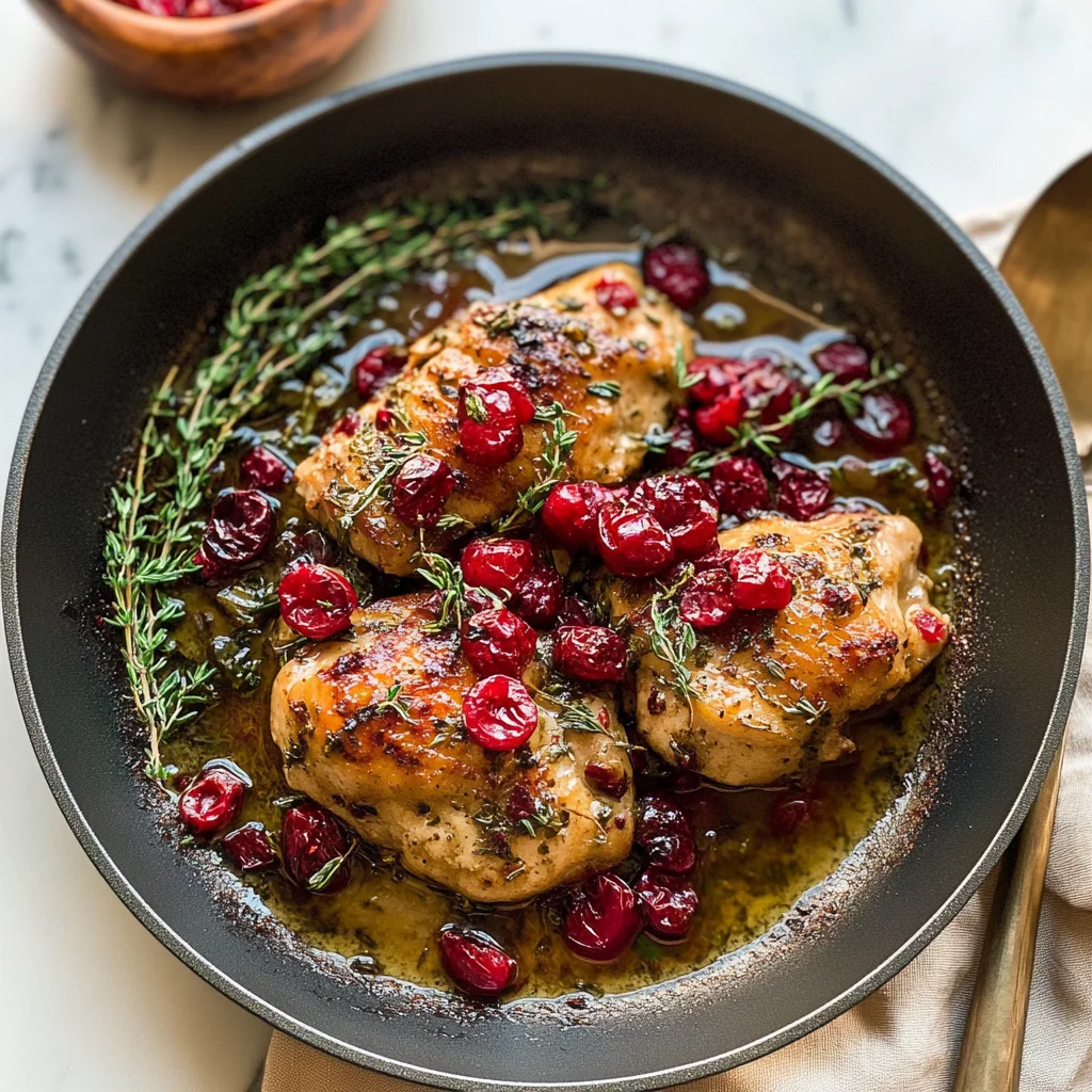 Recipe preparation for Cranberry Chicken with Herbs