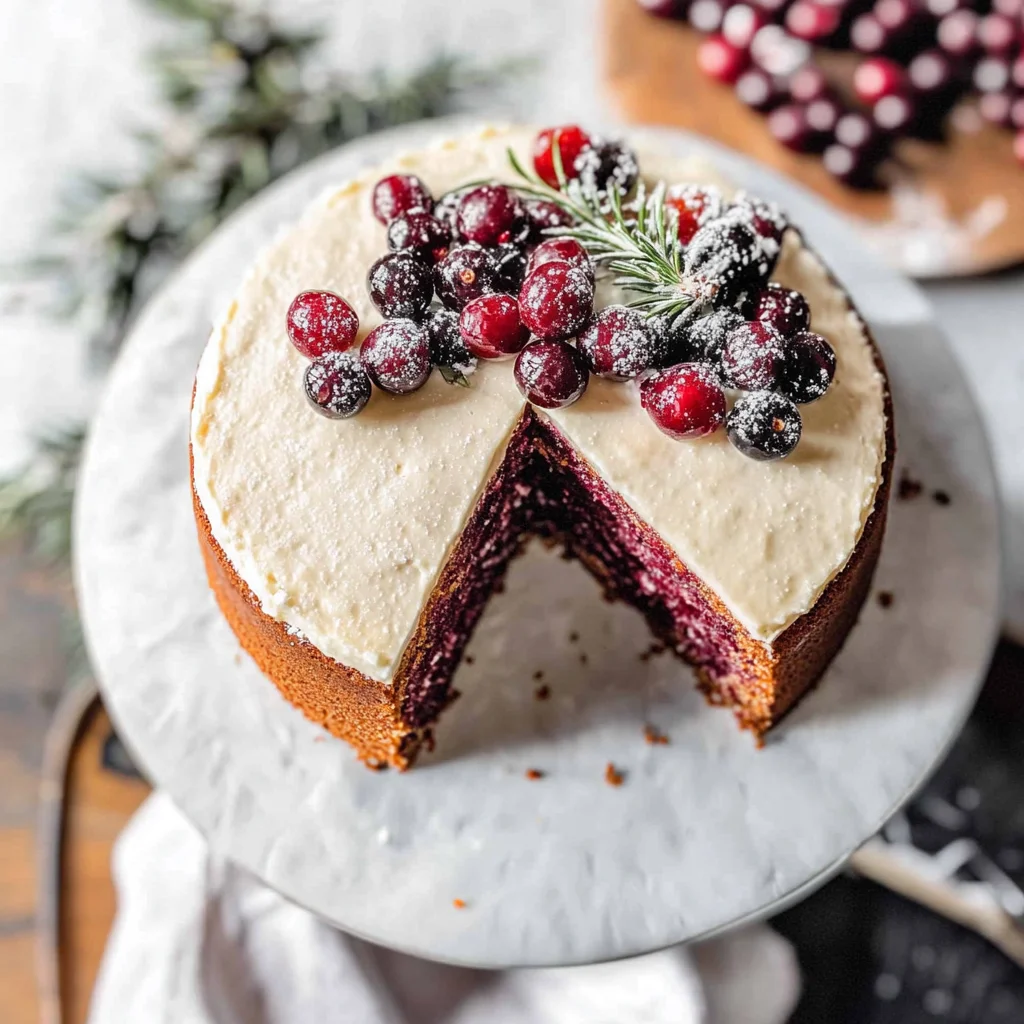 Recipe preparation for Cranberry Christmas Cake