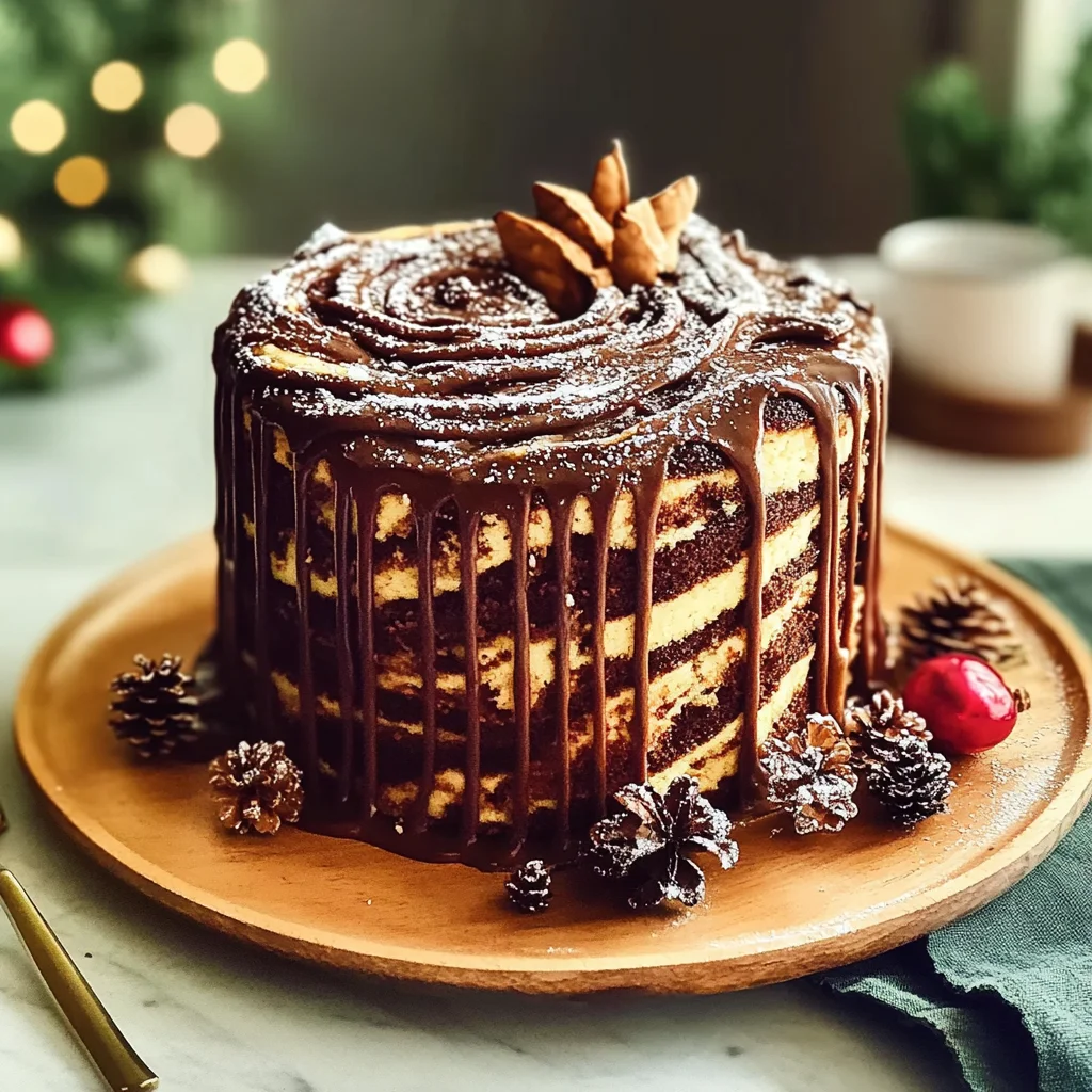 Recipe preparation for Delicious Christmas Yule Log Sheet Cake