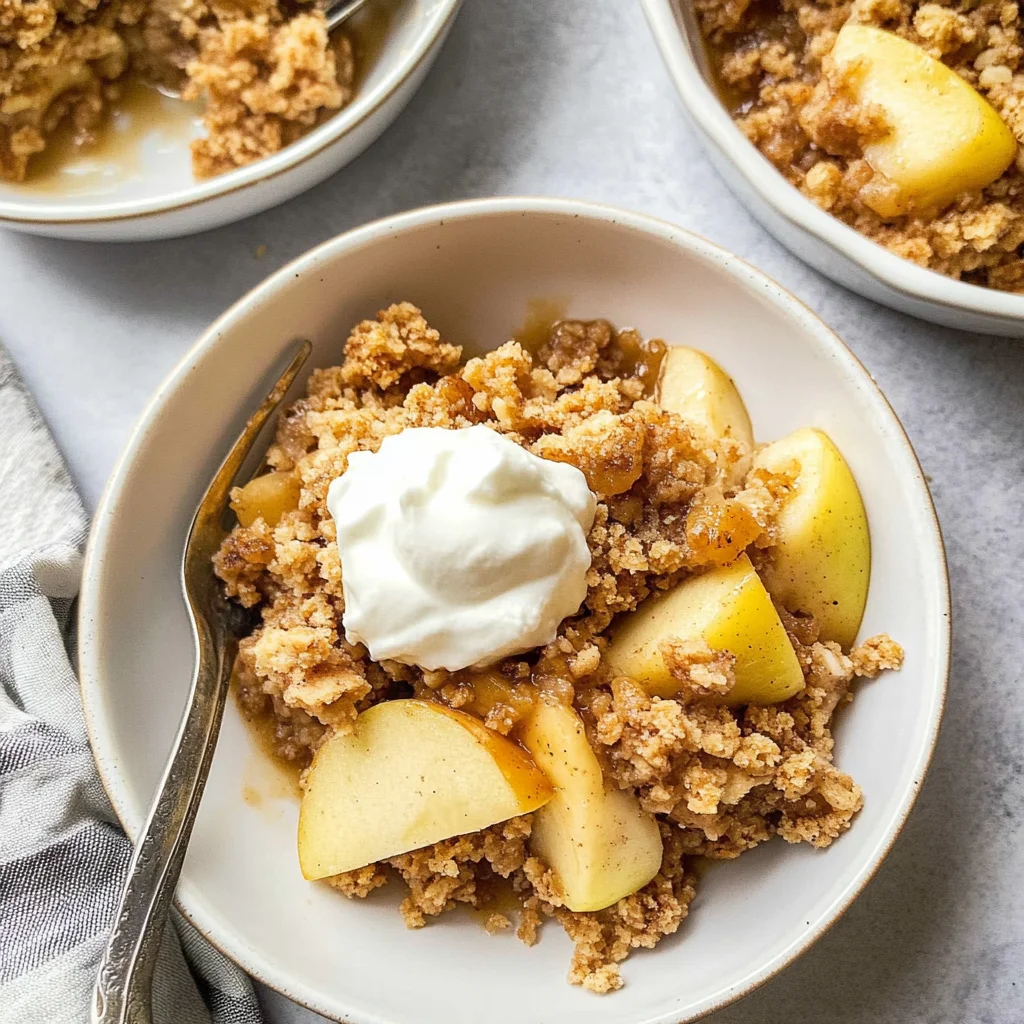 Recipe preparation for apple crisp with oat crumble