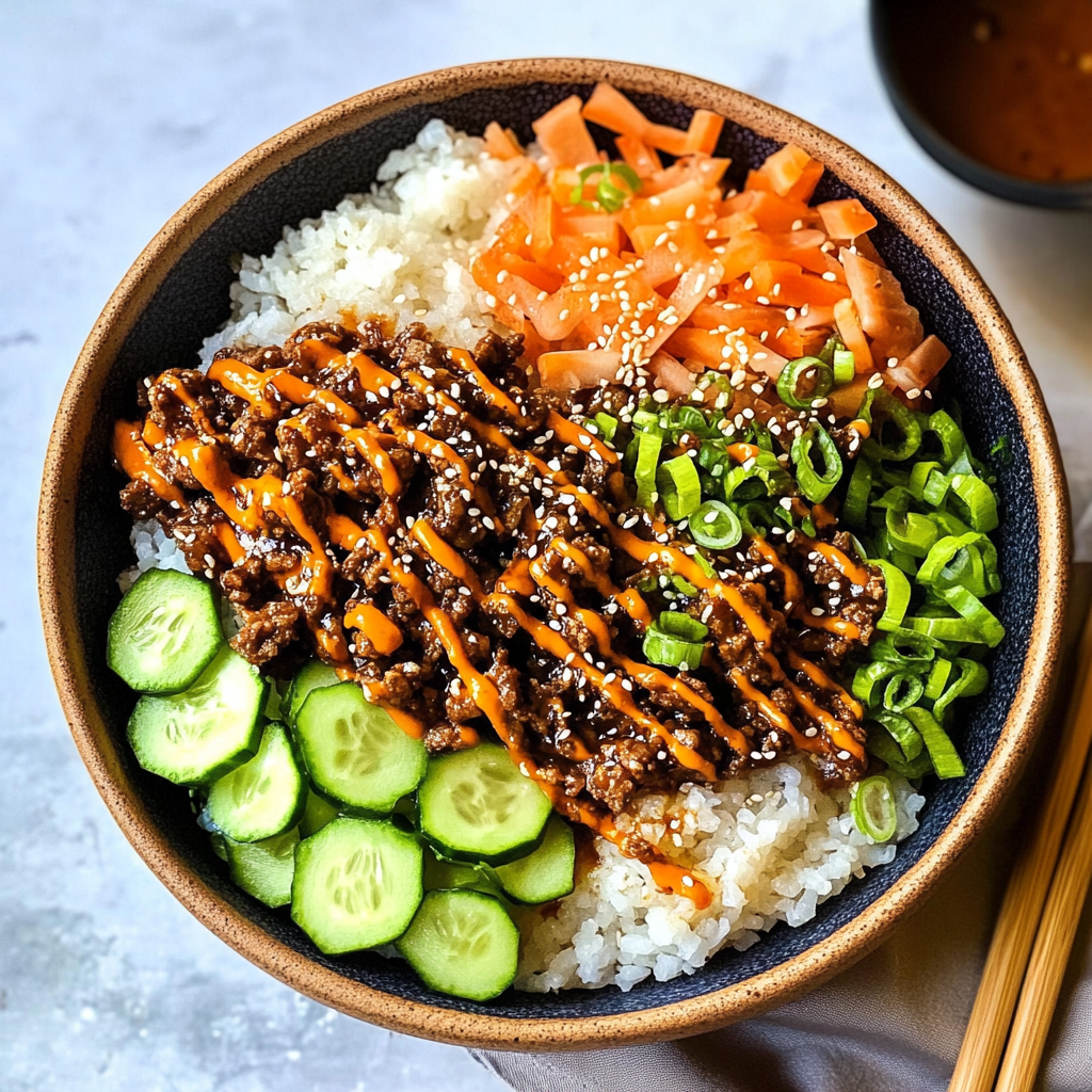 Recipe preparation for Easy Korean Ground Beef Bowls