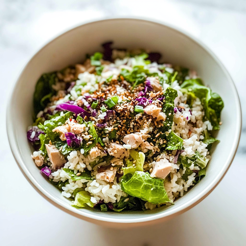 Recipe preparation for Healthy Winter Rice and Tuna Salad