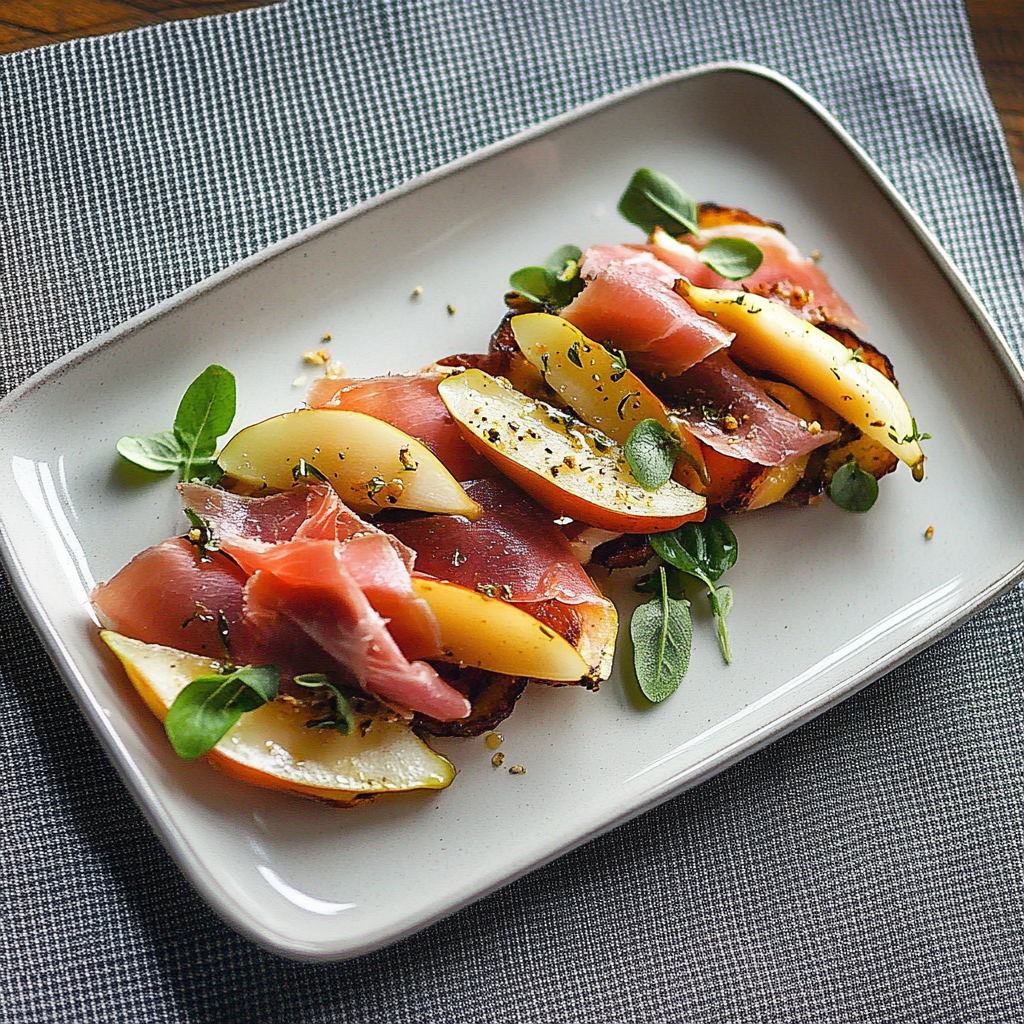 Recipe preparation for Prosciutto Wrapped Pears