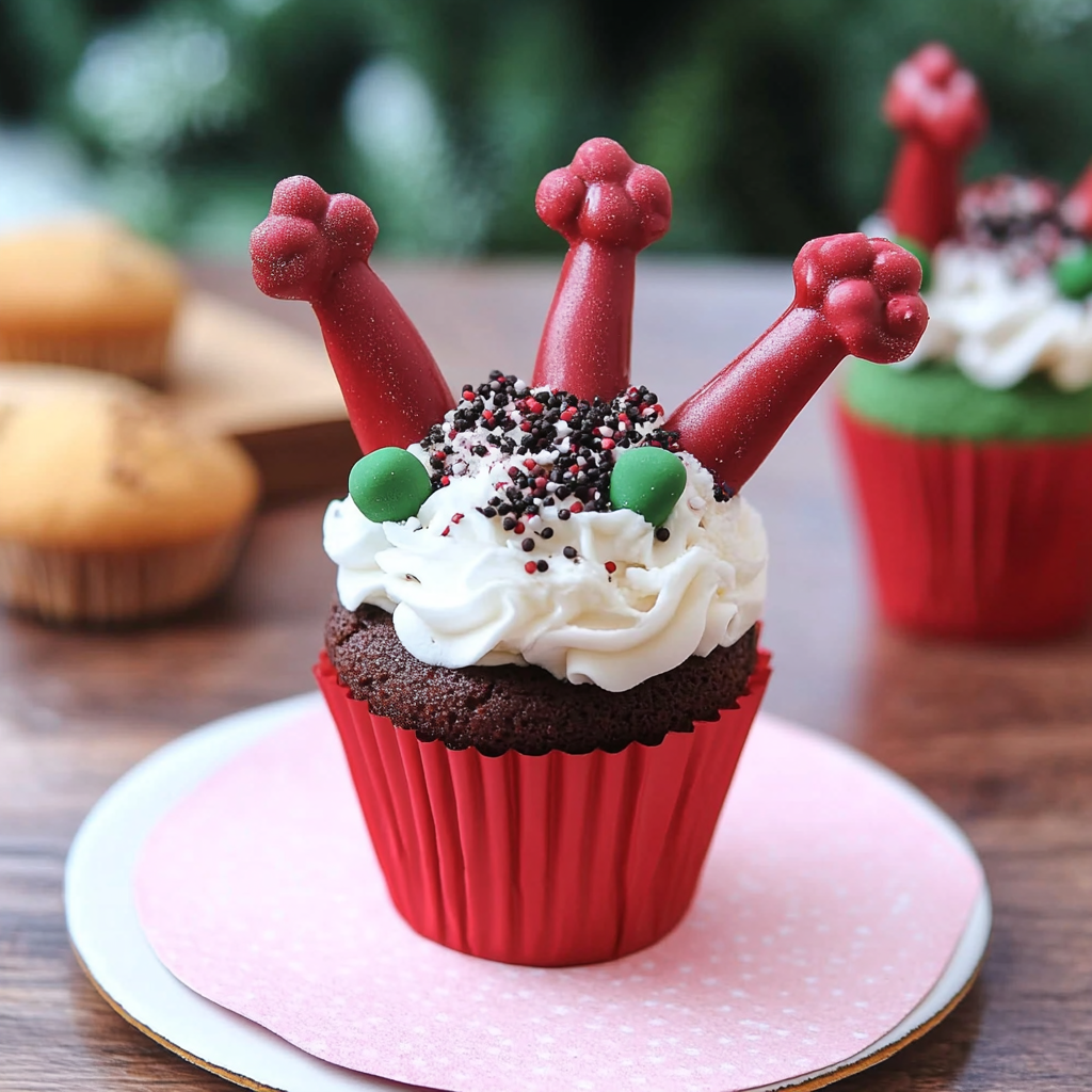 Recipe preparation for Santa Legs Cupcakes