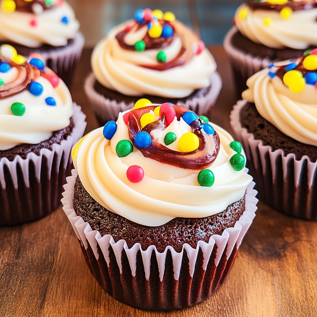 Recipe preparation for Holiday Lights Cupcakes